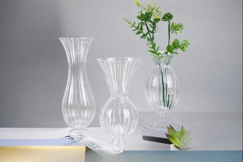 Clear Glass Vases Set