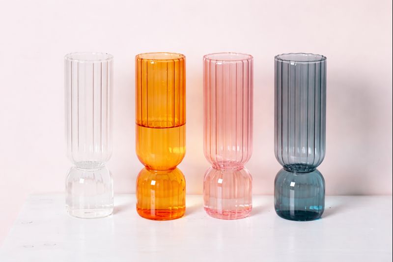 Colored Glass Vases Set